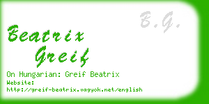 beatrix greif business card
